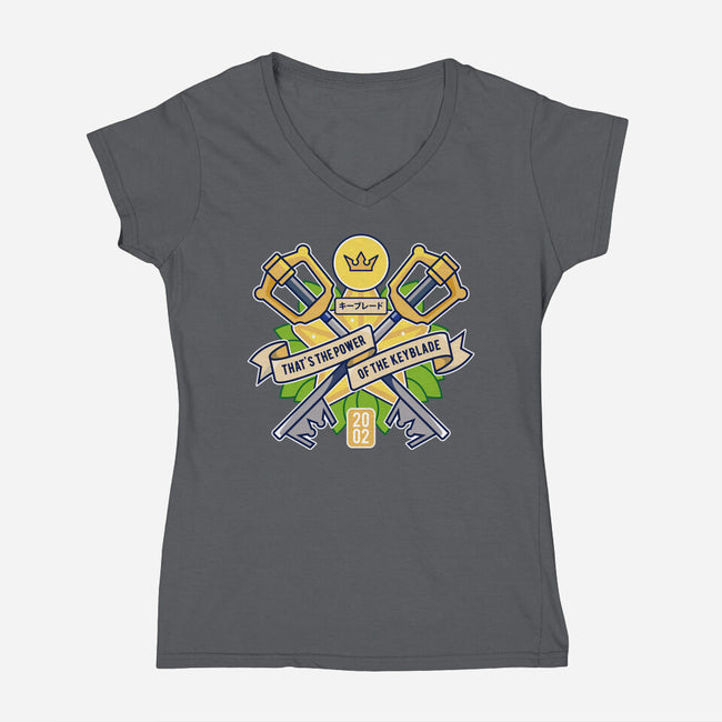 Power Of The Keyblade-Womens-V-Neck-Tee-LAGELANTEE