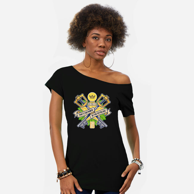 Power Of The Keyblade-Womens-Off Shoulder-Tee-LAGELANTEE