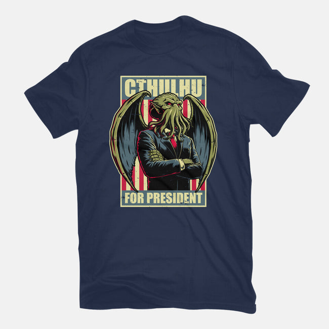 Cthulhu For President-Mens-Heavyweight-Tee-Studio Mootant