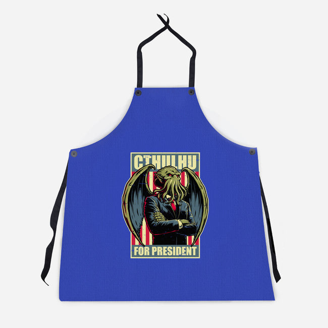 Cthulhu For President-Unisex-Kitchen-Apron-Studio Mootant