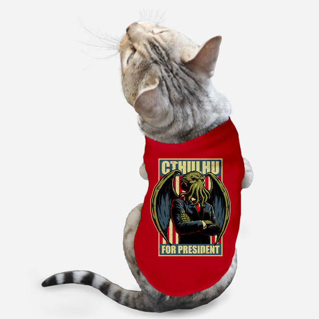 Cthulhu For President-Cat-Basic-Pet Tank-Studio Mootant