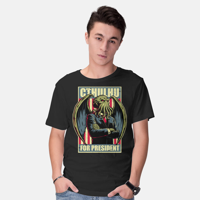 Cthulhu For President-Mens-Basic-Tee-Studio Mootant