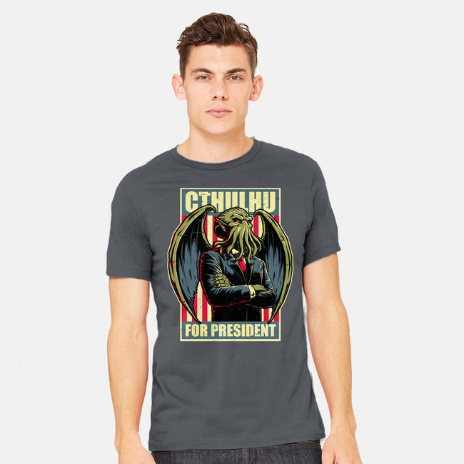 Cthulhu For President-Mens-Heavyweight-Tee-Studio Mootant