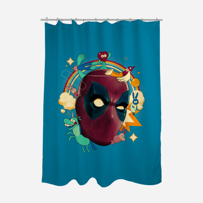 Imaginary Pool Friends-None-Polyester-Shower Curtain-Bruno Mota