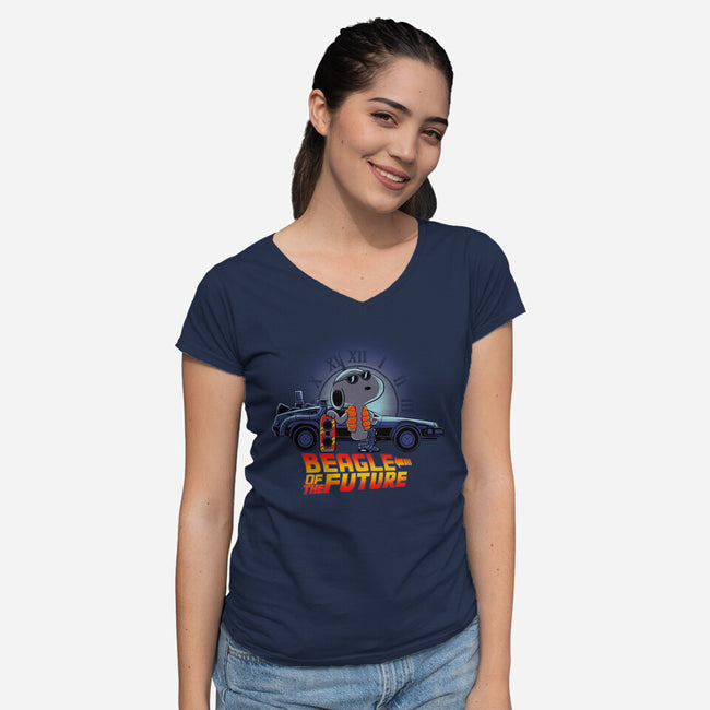 Beagle Of The Future-Womens-V-Neck-Tee-rmatix