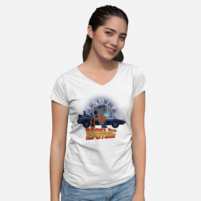 Beagle Of The Future-Womens-V-Neck-Tee-rmatix