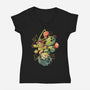 Digital Cactus Evolution-Womens-V-Neck-Tee-Arigatees