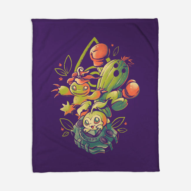 Digital Cactus Evolution-None-Fleece-Blanket-Arigatees