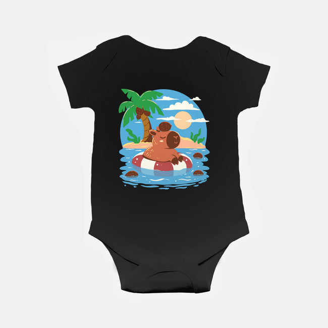 Summer Capybara-Baby-Basic-Onesie-TechraNova