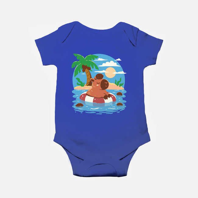 Summer Capybara-Baby-Basic-Onesie-TechraNova