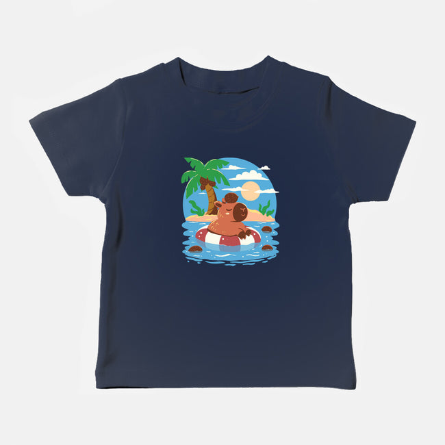 Summer Capybara-Baby-Basic-Tee-TechraNova