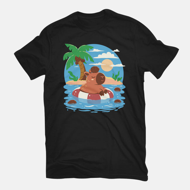 Summer Capybara-Mens-Heavyweight-Tee-TechraNova