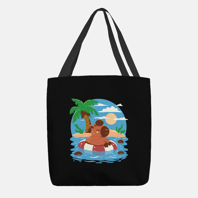 Summer Capybara-None-Basic Tote-Bag-TechraNova