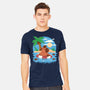 Summer Capybara-Mens-Heavyweight-Tee-TechraNova