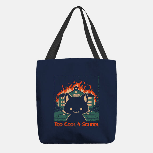 Cat At School On Fire-None-Basic Tote-Bag-worlddominationforcats