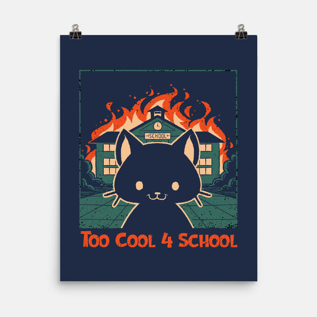 Cat At School On Fire-None-Matte-Poster-worlddominationforcats