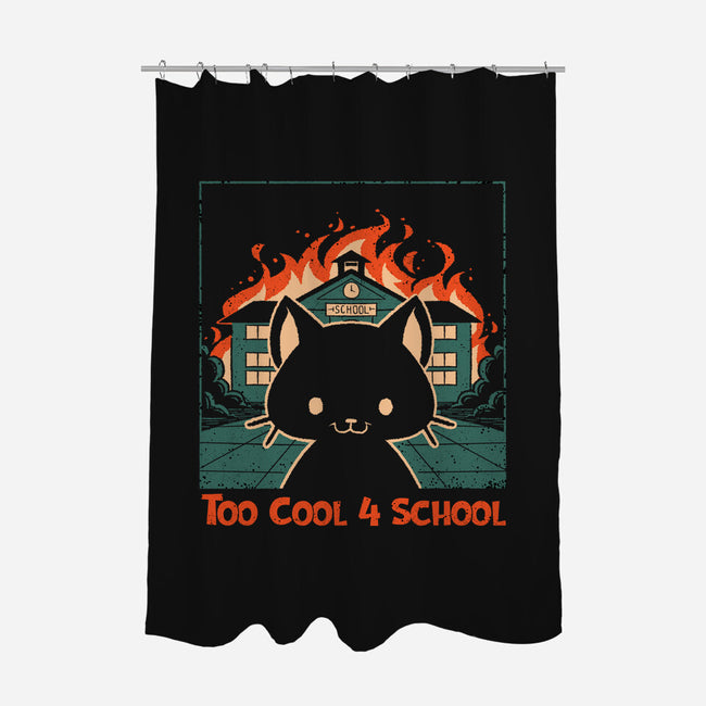 Cat At School On Fire-None-Polyester-Shower Curtain-worlddominationforcats