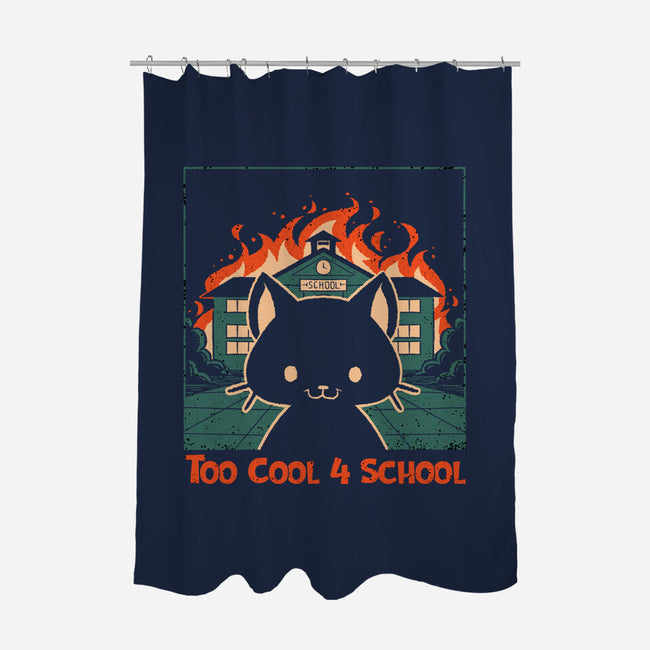 Cat At School On Fire-None-Polyester-Shower Curtain-worlddominationforcats