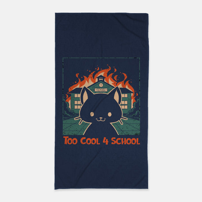 Cat At School On Fire-None-Beach-Towel-worlddominationforcats