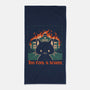 Cat At School On Fire-None-Beach-Towel-worlddominationforcats