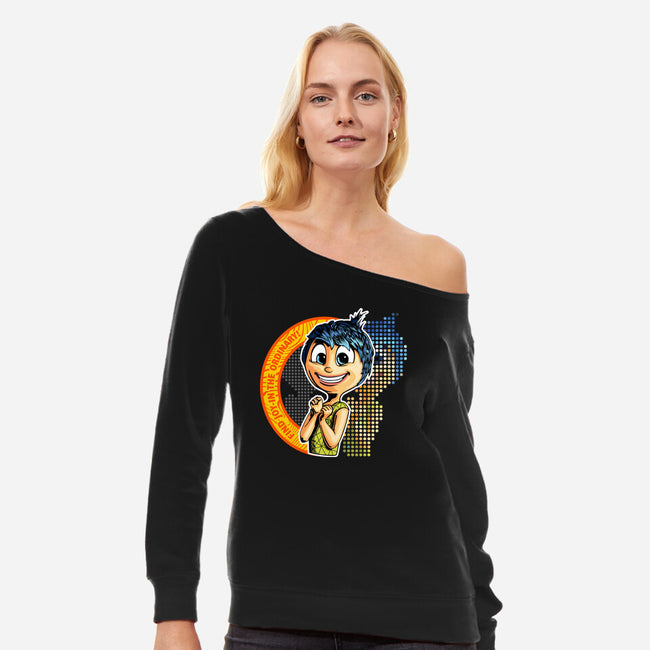 Find Joy-Womens-Off Shoulder-Sweatshirt-panicking_bat