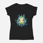 Octopus Light-Womens-V-Neck-Tee-Vallina84