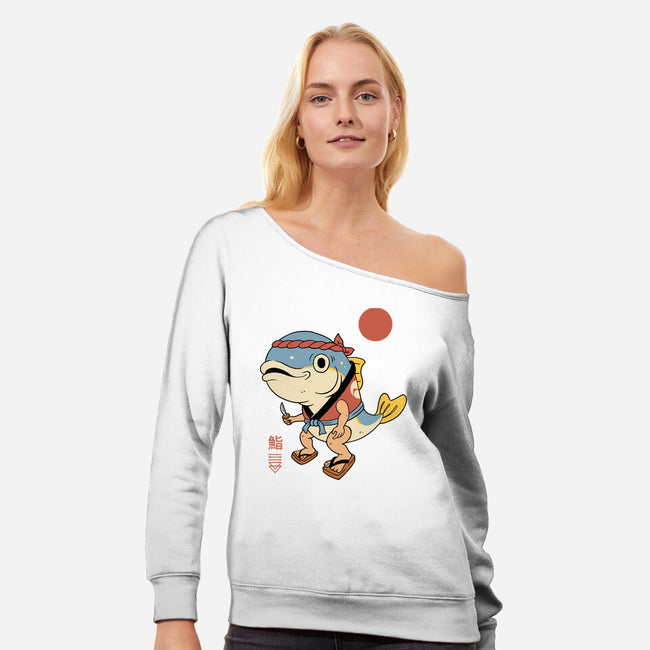 Tuna Sushi Sensei-Womens-Off Shoulder-Sweatshirt-vp021