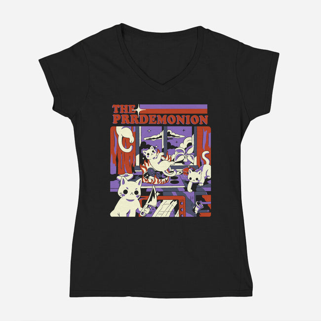 The PRRdemonion-Womens-V-Neck-Tee-yumie