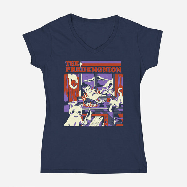 The PRRdemonion-Womens-V-Neck-Tee-yumie