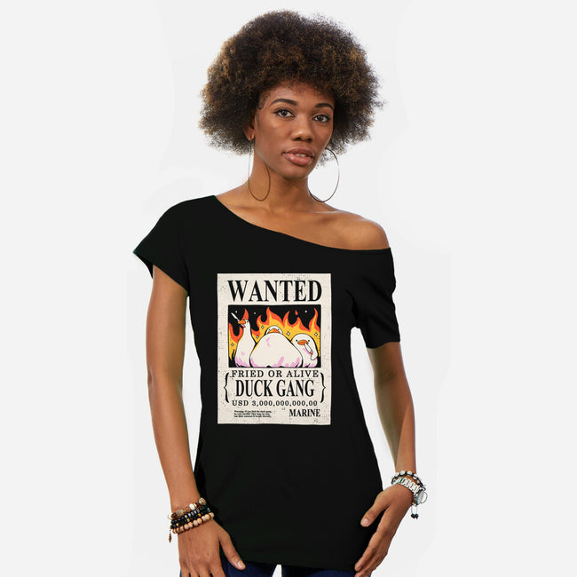 Duck Gang-Womens-Off Shoulder-Tee-yumie