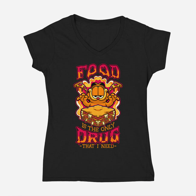 Comic Cat Trip-Womens-V-Neck-Tee-Studio Mootant