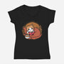 Comfy Cat Book-Womens-V-Neck-Tee-Studio Mootant