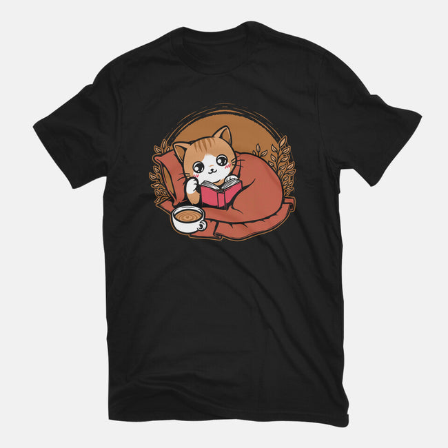 Comfy Cat Book-Mens-Basic-Tee-Studio Mootant