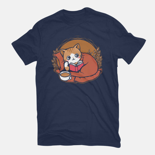 Comfy Cat Book-Womens-Fitted-Tee-Studio Mootant