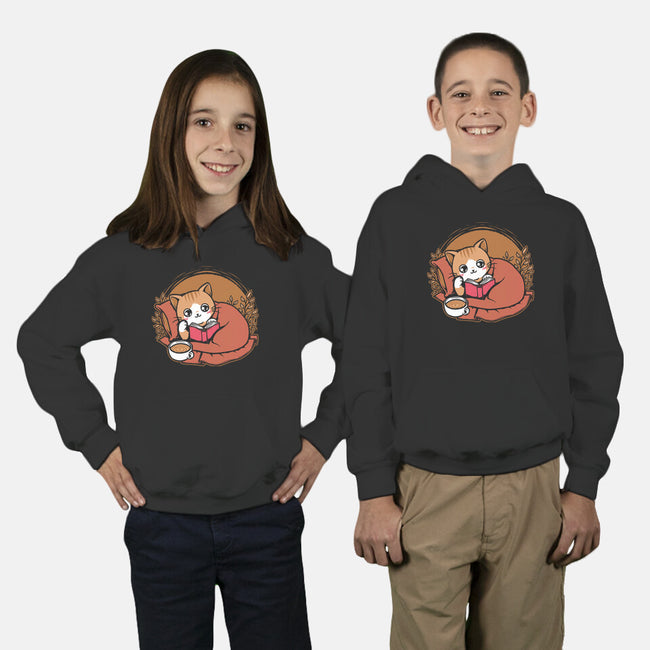 Comfy Cat Book-Youth-Pullover-Sweatshirt-Studio Mootant