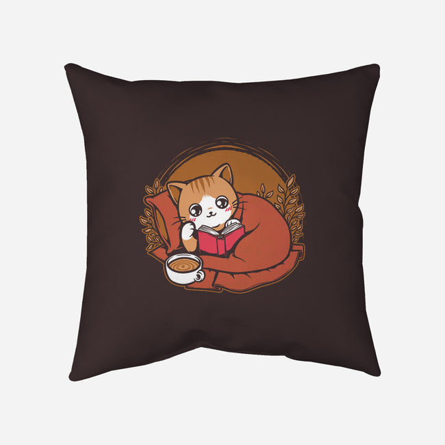 Comfy Cat Book-None-Removable Cover-Throw Pillow-Studio Mootant