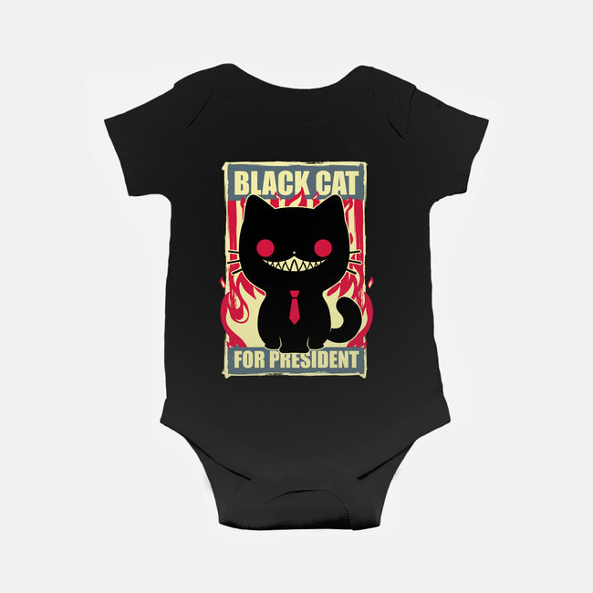 Black Cat For President-Baby-Basic-Onesie-Studio Mootant