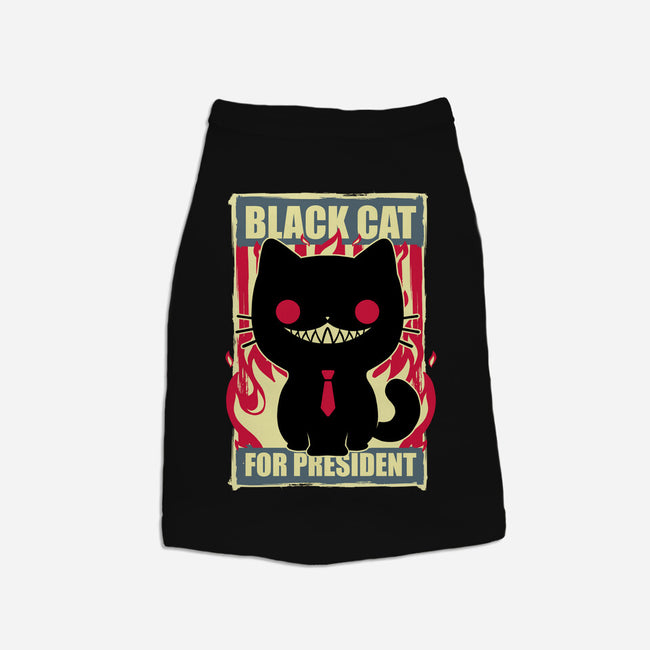 Black Cat For President-Dog-Basic-Pet Tank-Studio Mootant