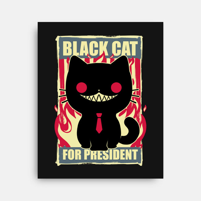 Black Cat For President-None-Stretched-Canvas-Studio Mootant