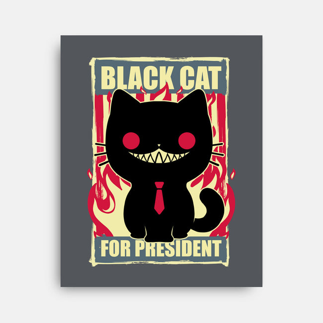 Black Cat For President-None-Stretched-Canvas-Studio Mootant