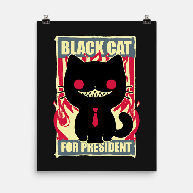 Black Cat For President-None-Matte-Poster-Studio Mootant