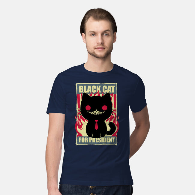 Black Cat For President-Mens-Premium-Tee-Studio Mootant