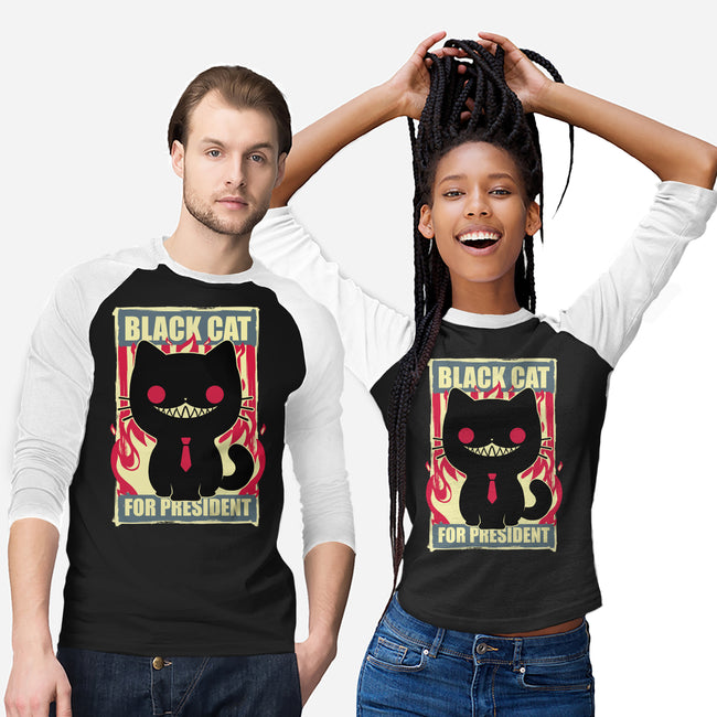 Black Cat For President-Unisex-Baseball-Tee-Studio Mootant