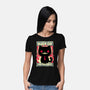 Black Cat For President-Womens-Basic-Tee-Studio Mootant