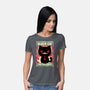 Black Cat For President-Womens-Basic-Tee-Studio Mootant