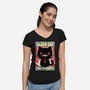 Black Cat For President-Womens-V-Neck-Tee-Studio Mootant