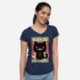 Black Cat For President-Womens-V-Neck-Tee-Studio Mootant