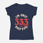 I'm Only 333 Half Evil-Womens-V-Neck-Tee-koalastudio