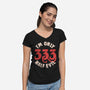 I'm Only 333 Half Evil-Womens-V-Neck-Tee-koalastudio