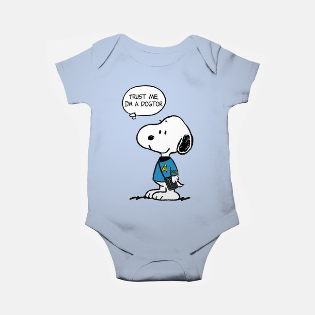 Dogtor Leonard McSnoop-Baby-Basic-Onesie-DrMonekers